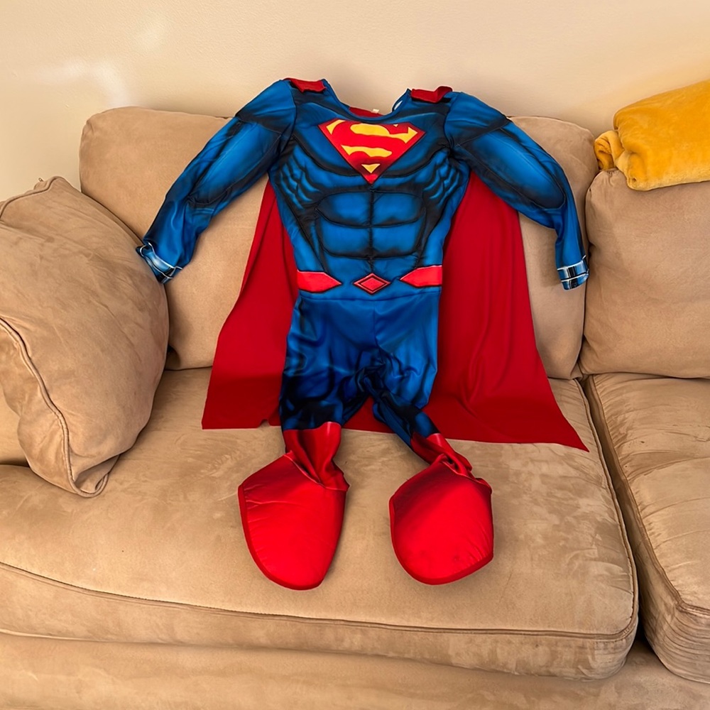 EUC Padded Chest Blue & Red Superman Costume